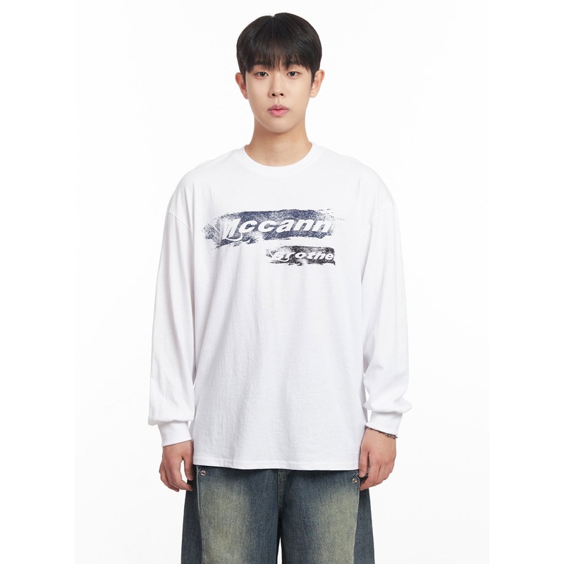 Men’s Mccann Graphic Long-Sleeve T-Shirt IA525 White M/L