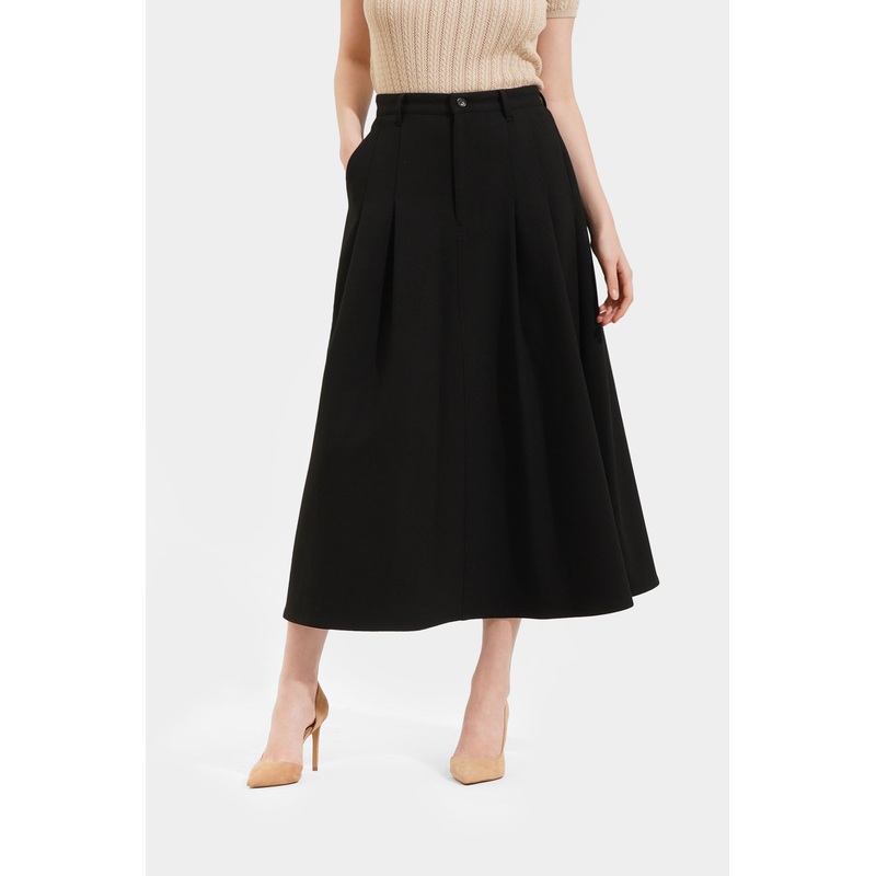 A-line Midi Skirt Black Extra Small