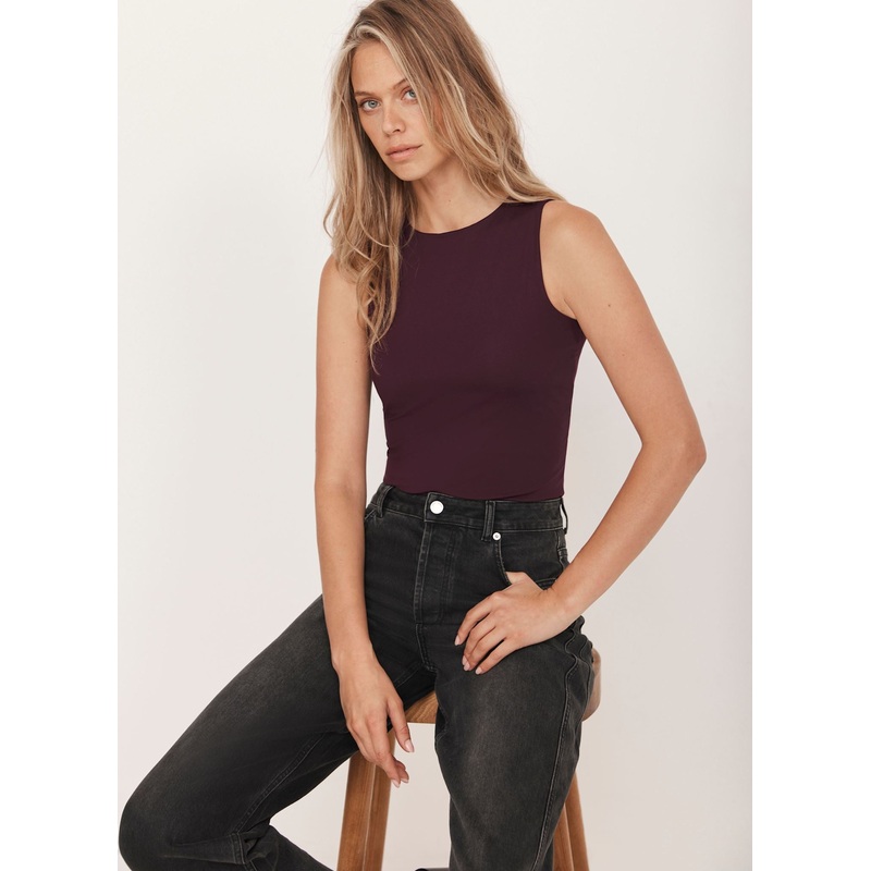 Burgundy Layering High Neck Vest XS