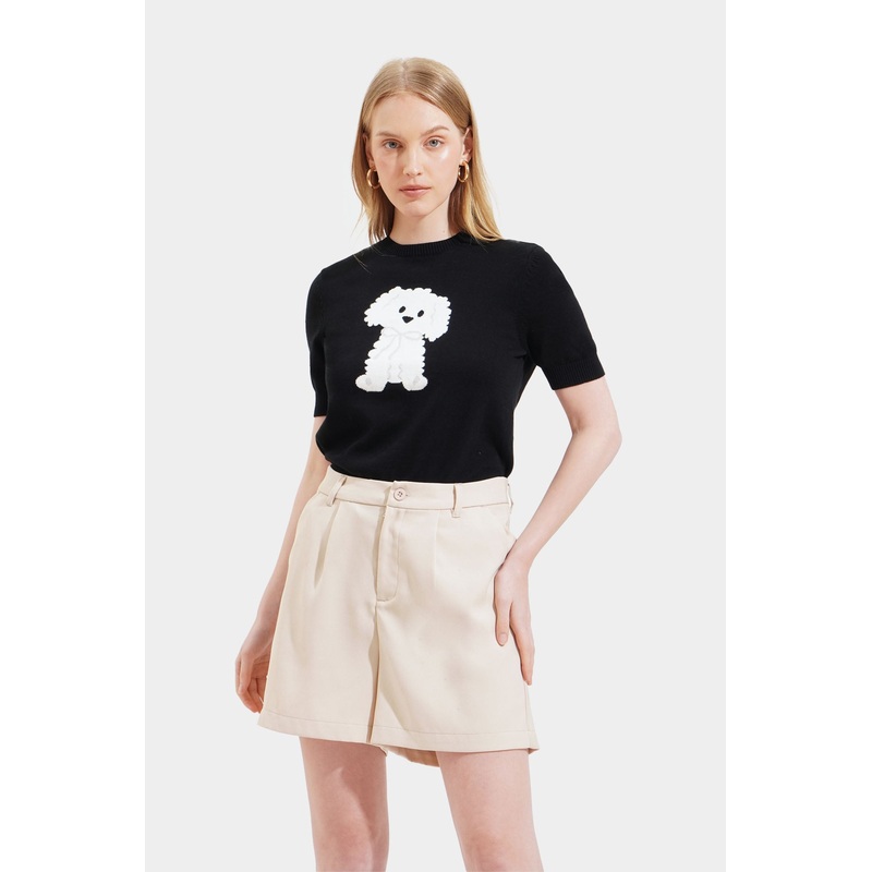 Knitted Tee Black Extra Small