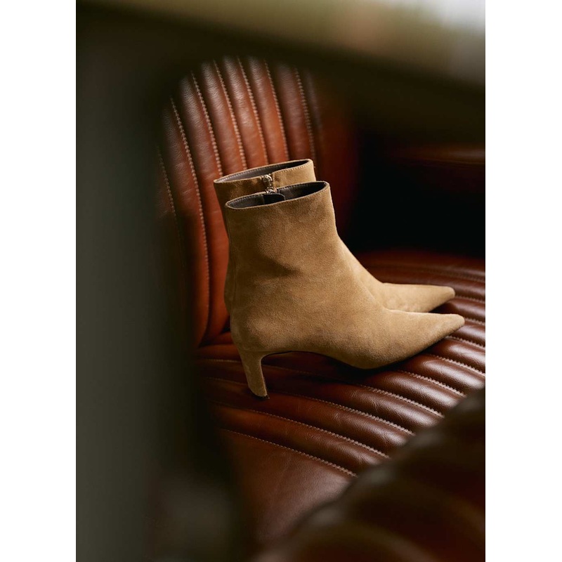 Macy Neutral Suede Ankle Boots 3 UK 36 EU