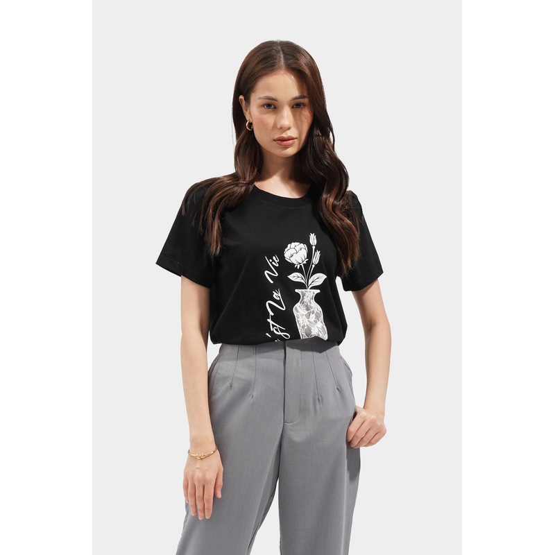 C’est La Vie Graphic Tee Black Extra Small