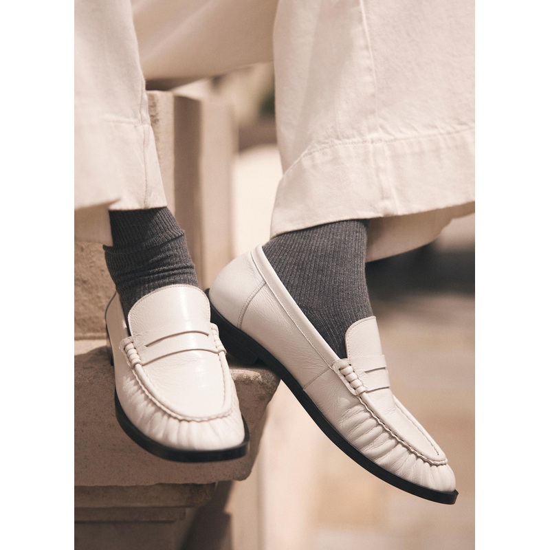 Gigi White Leather Penny Loafers 3 UK 36 EU