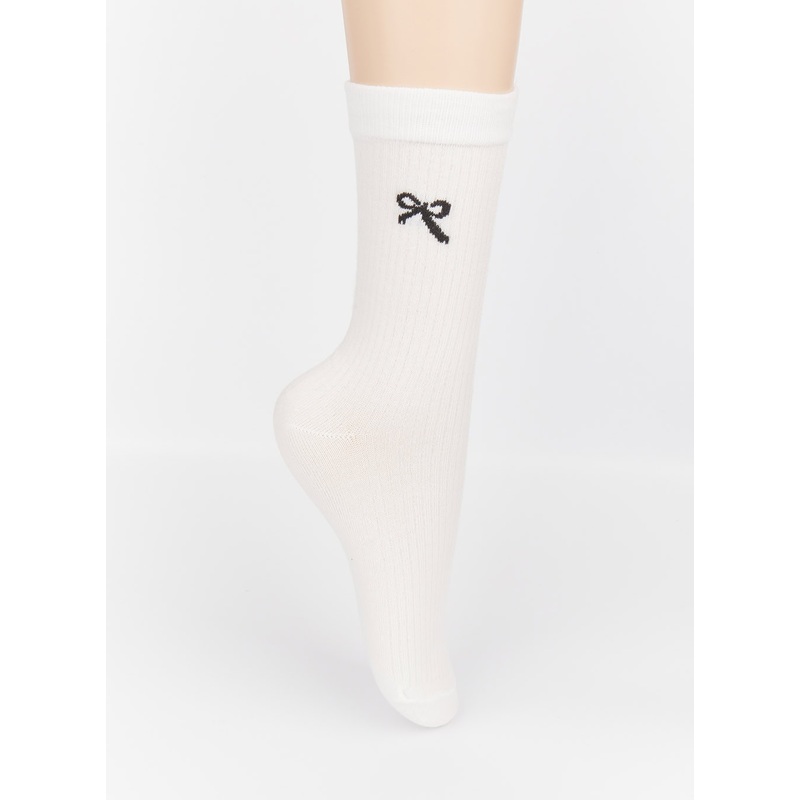 Sweet Ribbon Socks IM531 White One Size