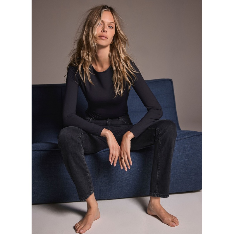 Black Long Sleeve Layering Top XS