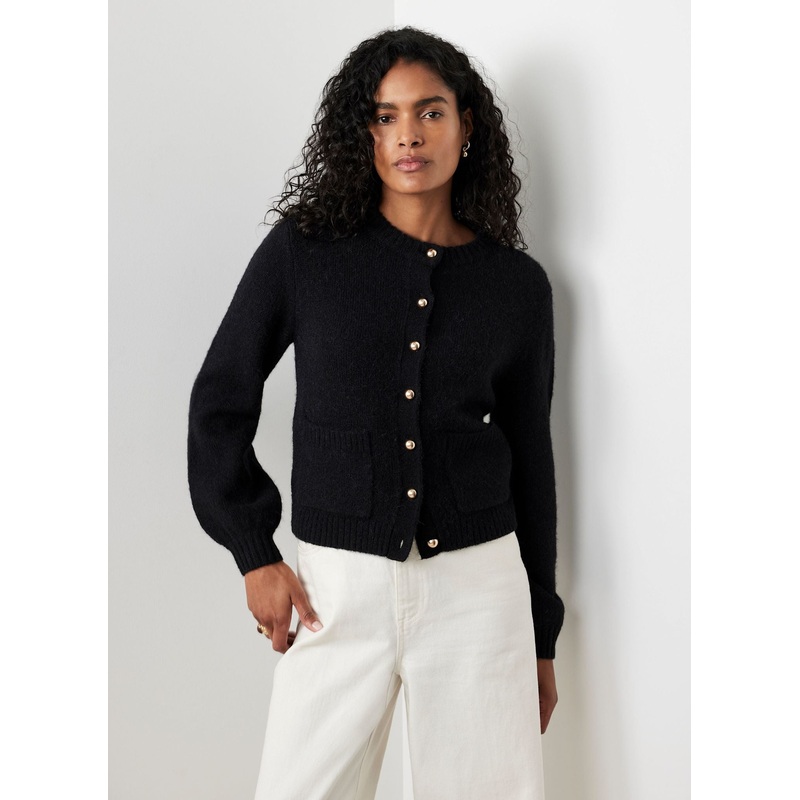 Black Wool Blend Cardigan XS