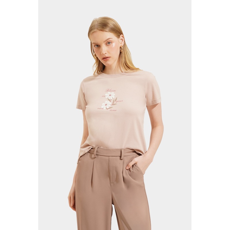 Bloom In Your Own Time Graphic Tee Oatmilk Extra Small