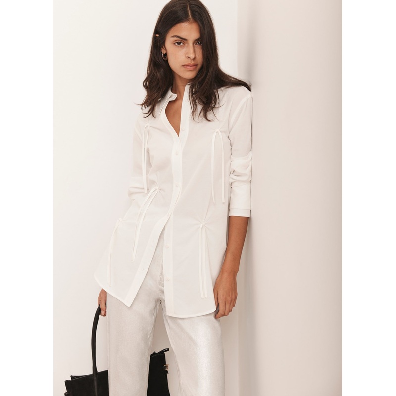 White Knot Detail Shirt XS