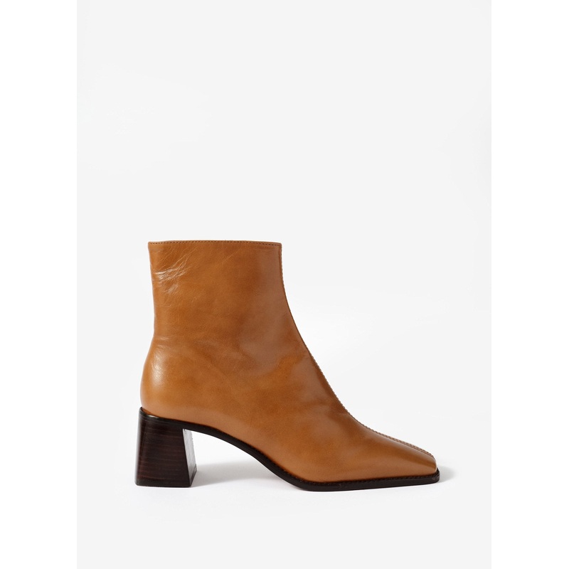 Aria Tan Leather Ankle Boots 3 UK 36 EU