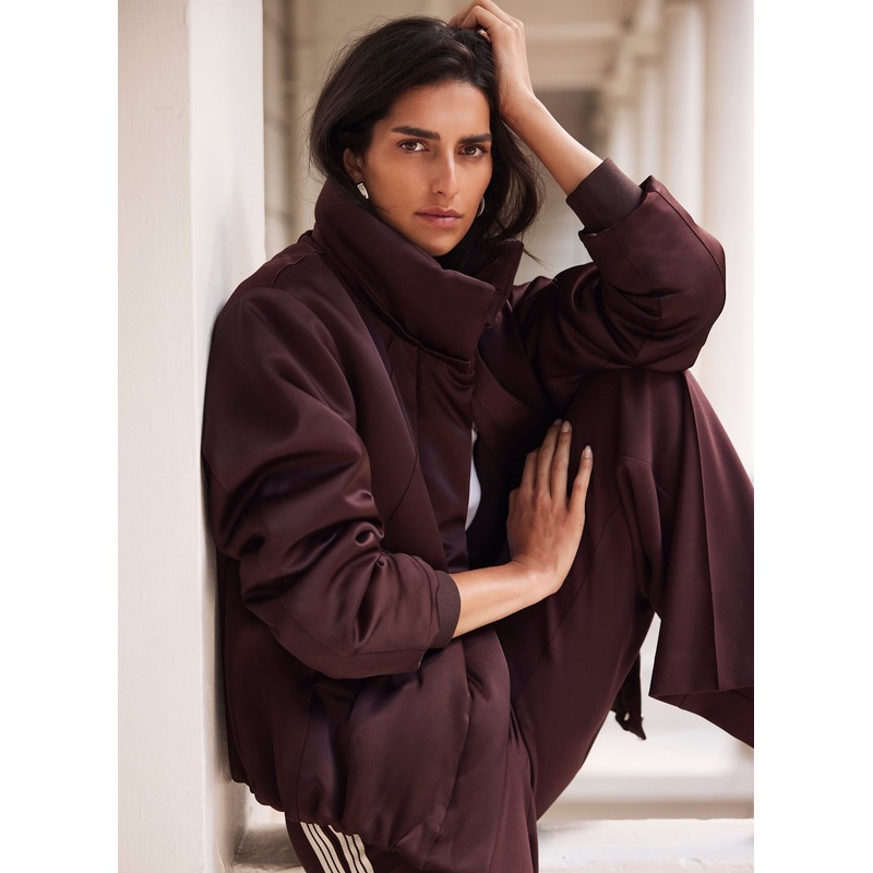 Burgundy Satin Bomber Jacket XS