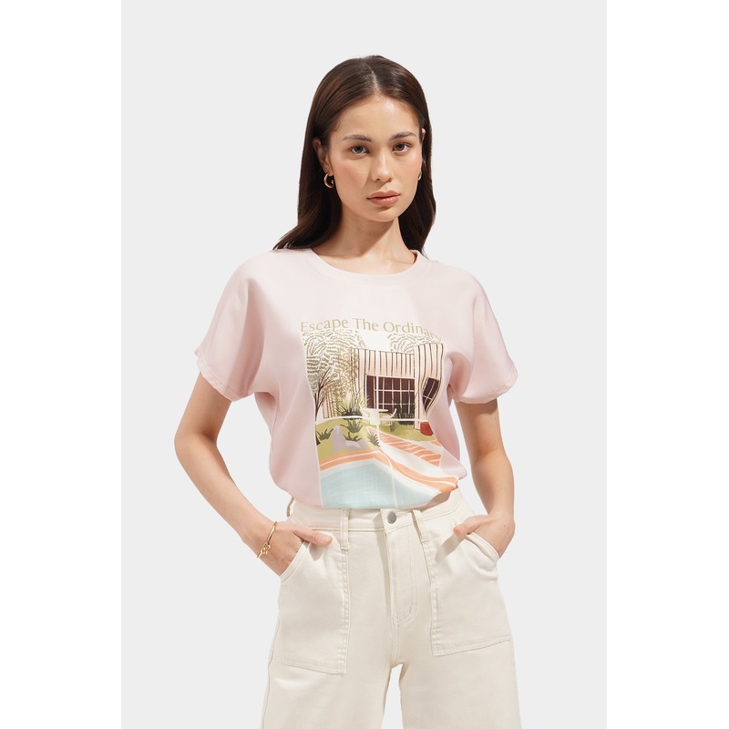 Escape The Ordinary Graphic Tee Pink Extra Small