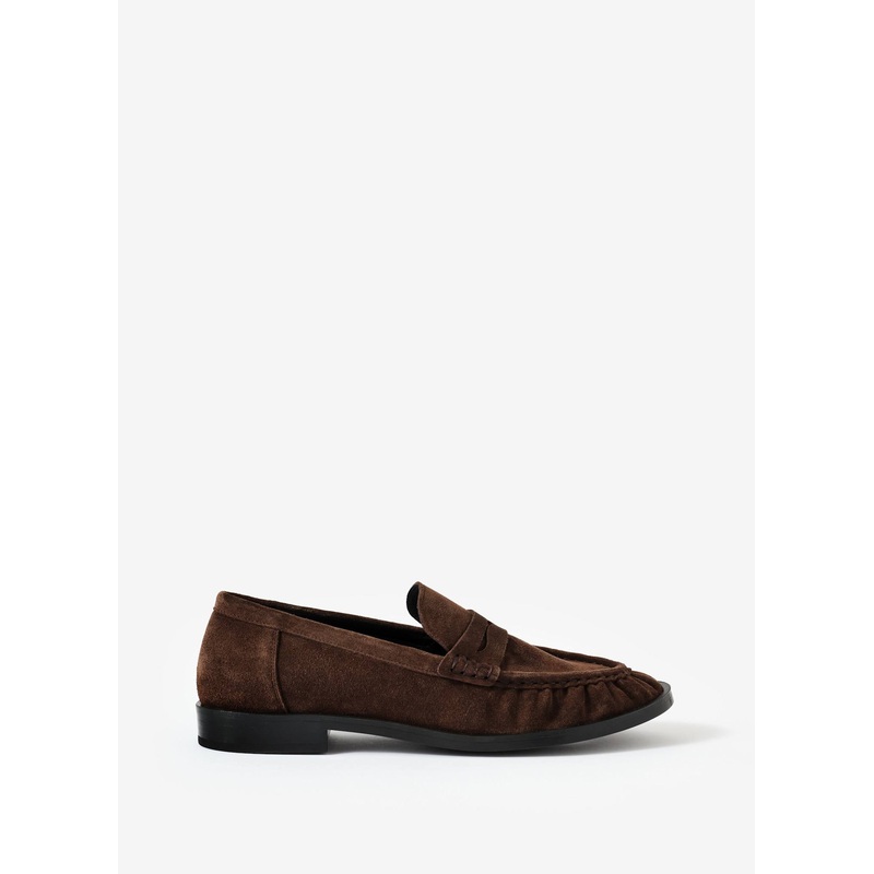 Gigi Brown Suede Penny Loafers 3 UK 36 EU