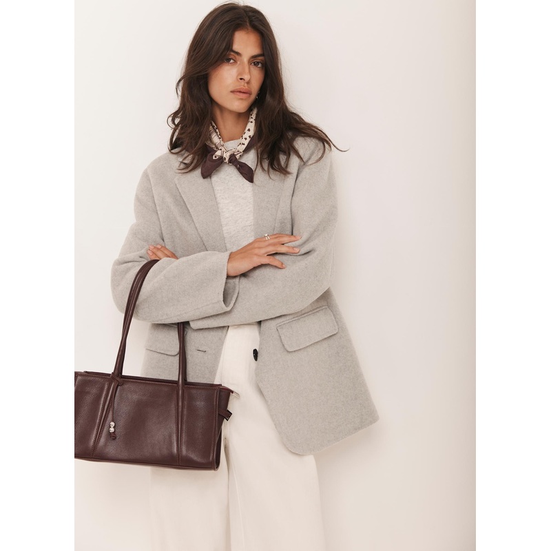 Light Grey Wool Blend Hand Finished Blazer XS