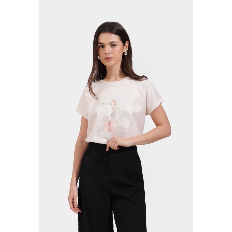 Made For Me: A Life of Ease Graphic Tee Cream Extra Small