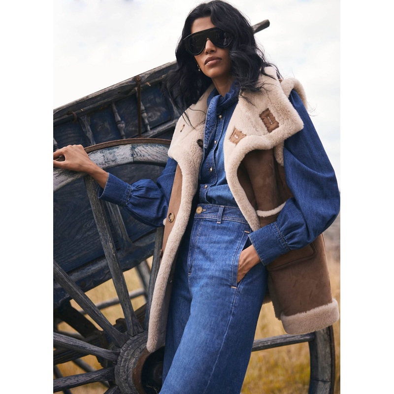 Tan Bonded High Neck Gilet XS