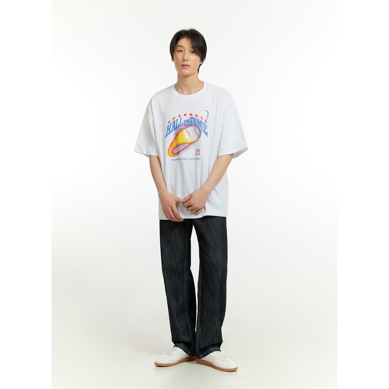 Men’s Solid Wide Jeans IL418 Dark blue S