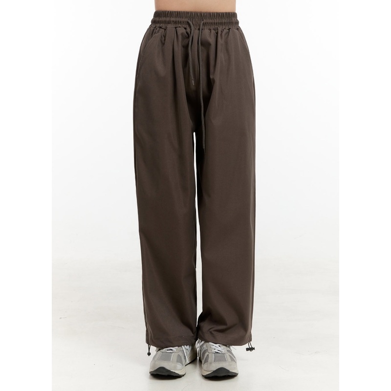 Banded String Straight-Leg Pants OG429 Dark brown M/L(Length-S)