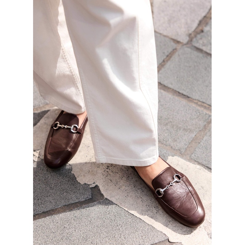 Camille Burgundy Leather Loafers 3 UK 36 EU