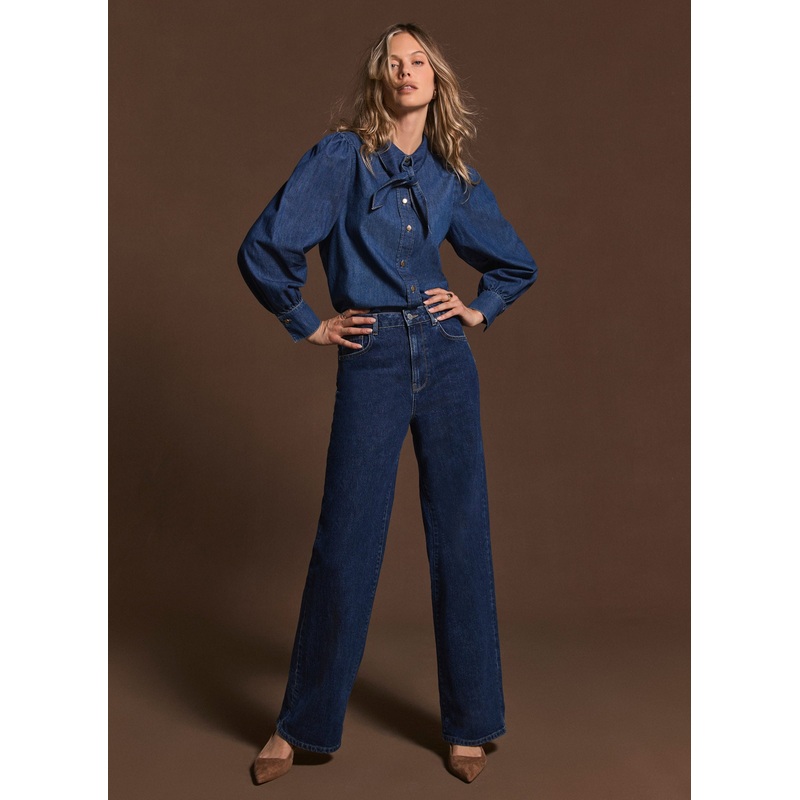 Dark Indigo Workable Wide Jeans Short 06