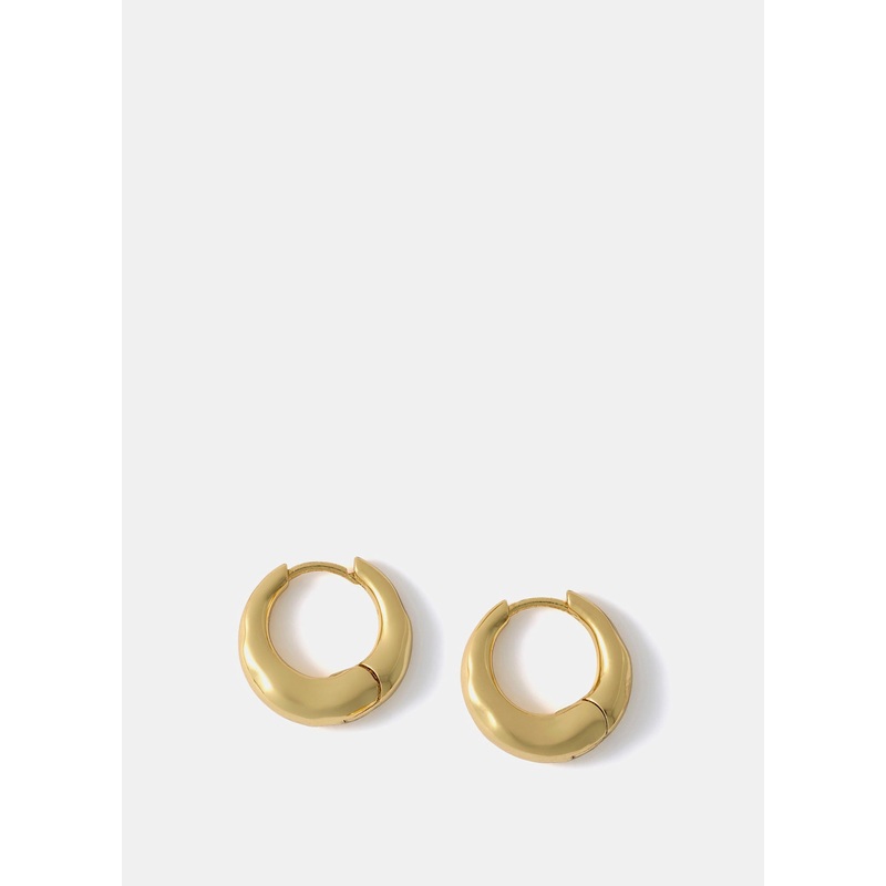 Gold Plated Irregular Hoop Earrings ONE SIZE