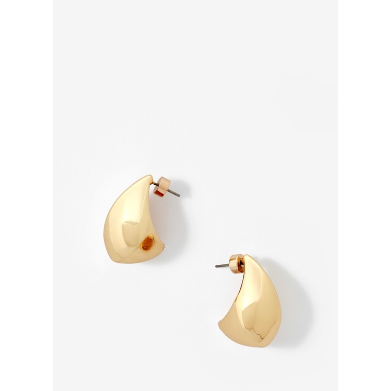 Gold Tone Statement Teardrop Earrings ONE SIZE