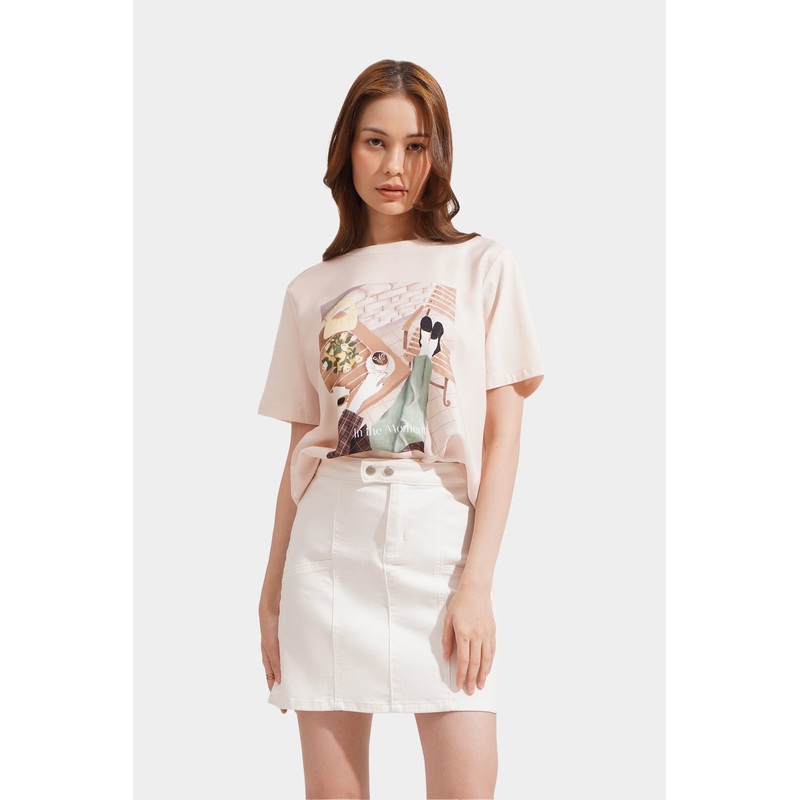 In The Moment Graphic Tee Cream Extra Small