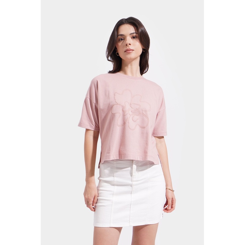 Floral Graphic Tee Evening Sand Extra Small