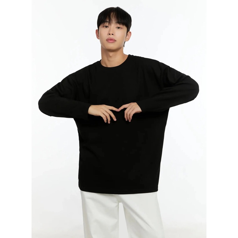 Men’s Oversized Basic Long Sleeve Top IN506 Black M/L