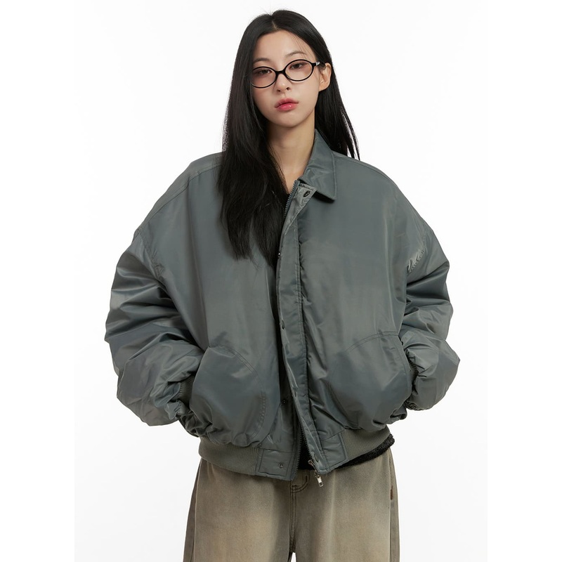 Shirred Oversized Jacket CN416 Dark green M/L