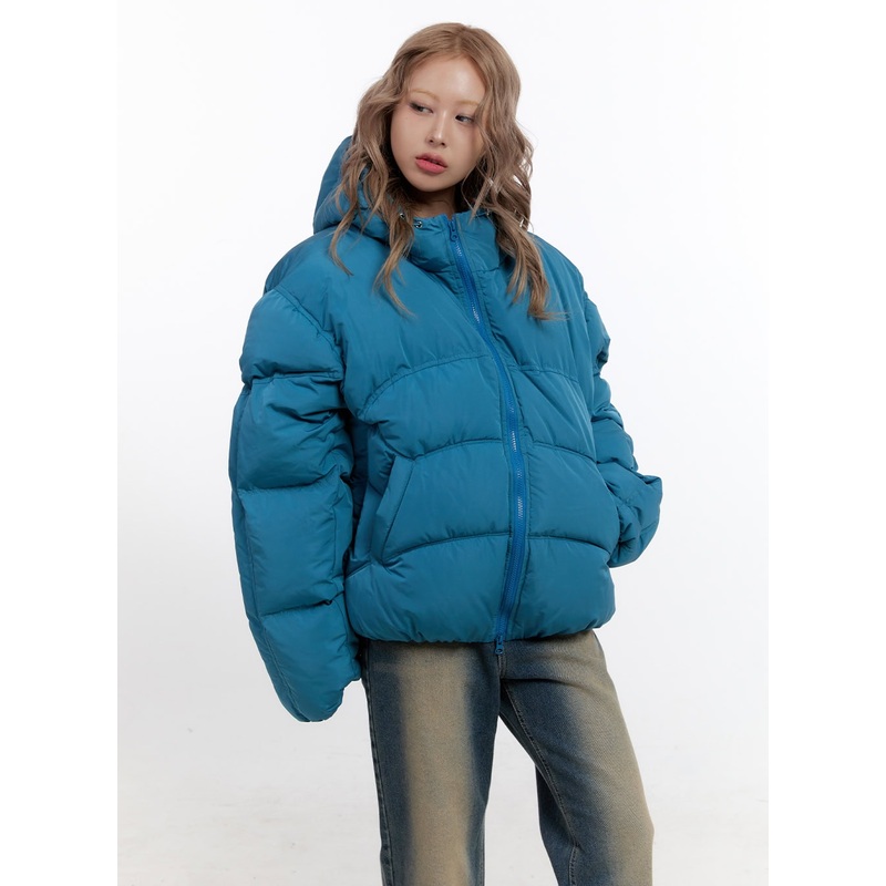 Warmth Padded Polyester Coat CN425 Blue M/L