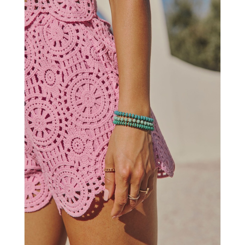 Adenna Beaded Bracelet Set Blue O/S