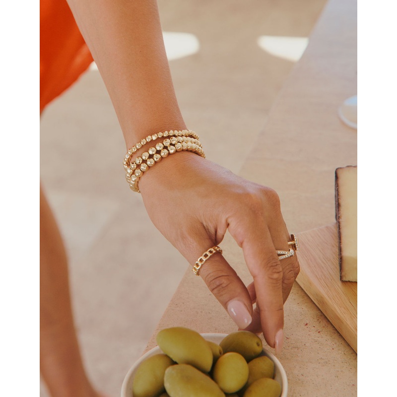 Vivy Beaded Bracelet Set Gold O/S