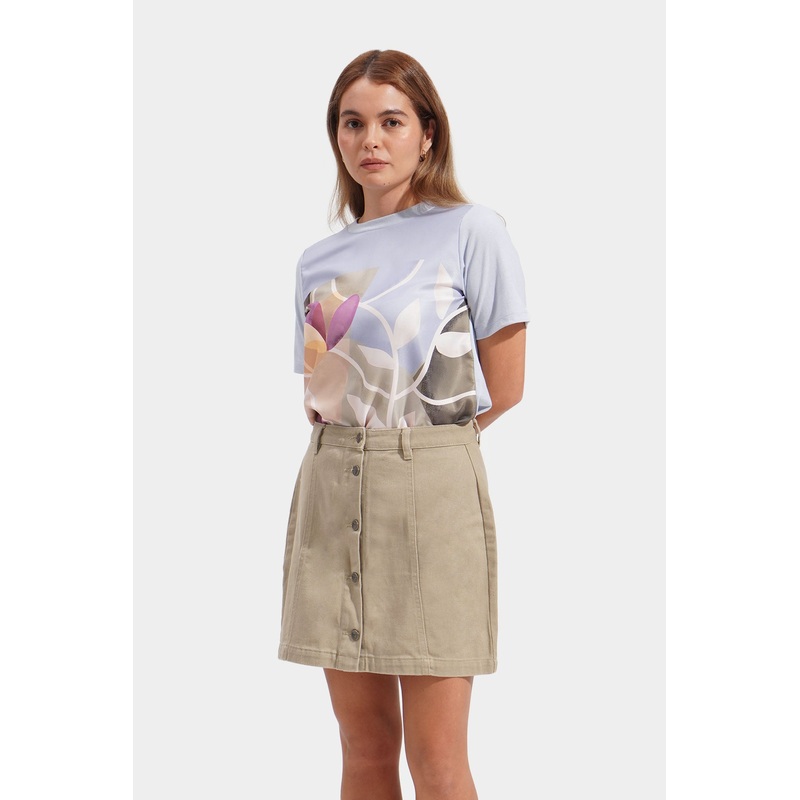 Blossoms Graphic Tee Faded Denim Extra Small