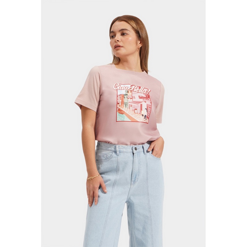 Ciao, Bella! Graphic Tee Evening Sand Extra Small