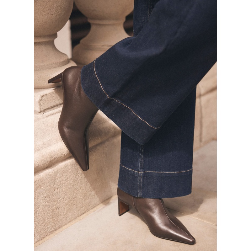 Macy Brown Heeled Ankle Boots 3 UK 36 EU