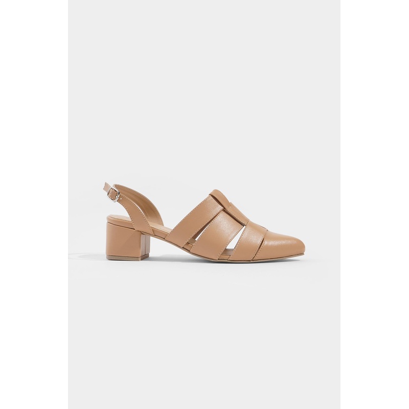 Pointed Toe Slingback Sandals Beige 5