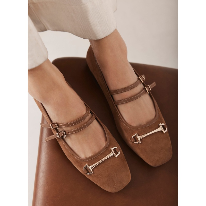 Alix Tan Suede Ballet Flat Pumps 3 UK 36 EU