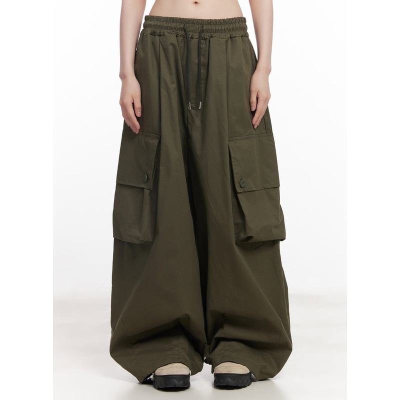 Balloon-Fit Baggy Cargo Pants CY520 Dark green M/L