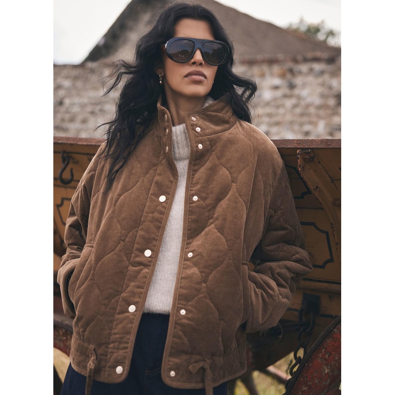 Brown Corduroy Quilted Jacket XS