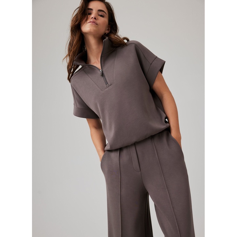 Brown Super Soft Short Sleeve Sweatshirt XS