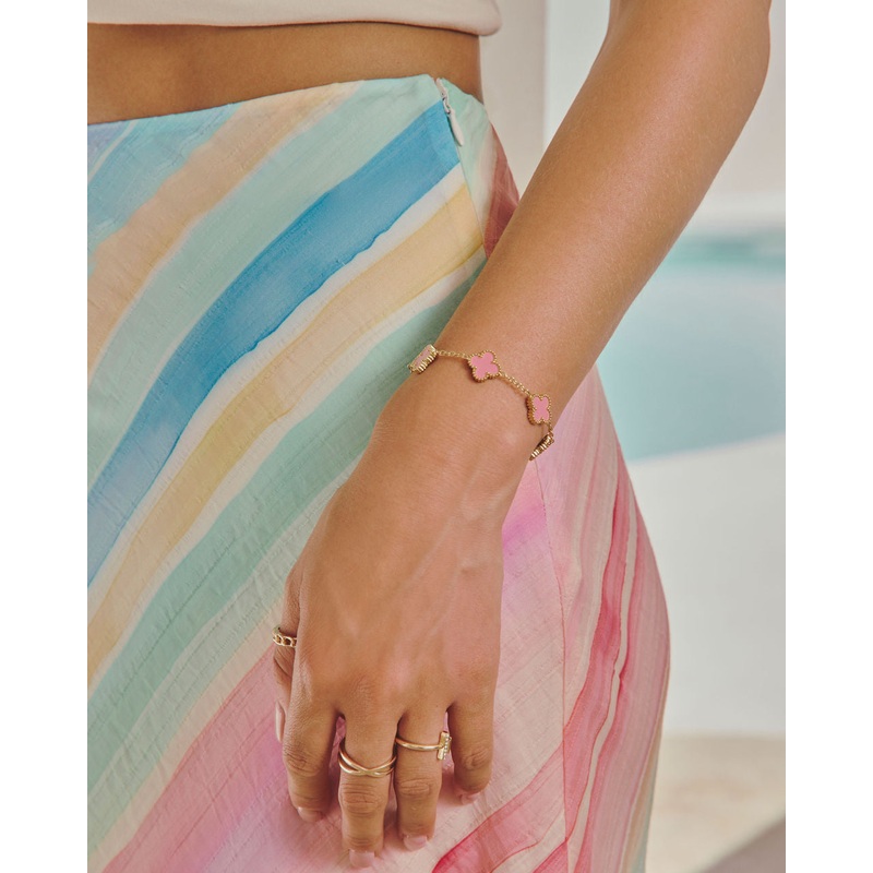 Capri Crush Clover Charm Bracelet Pink O/S