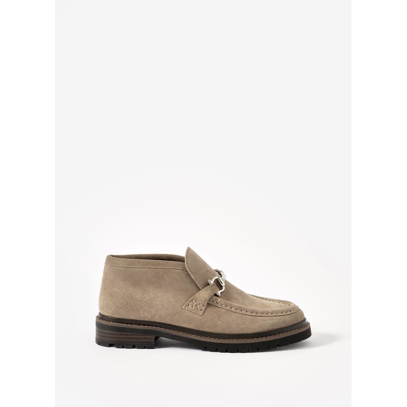 Effie Neutral Suede Loafer Boots 3 UK 36 EU