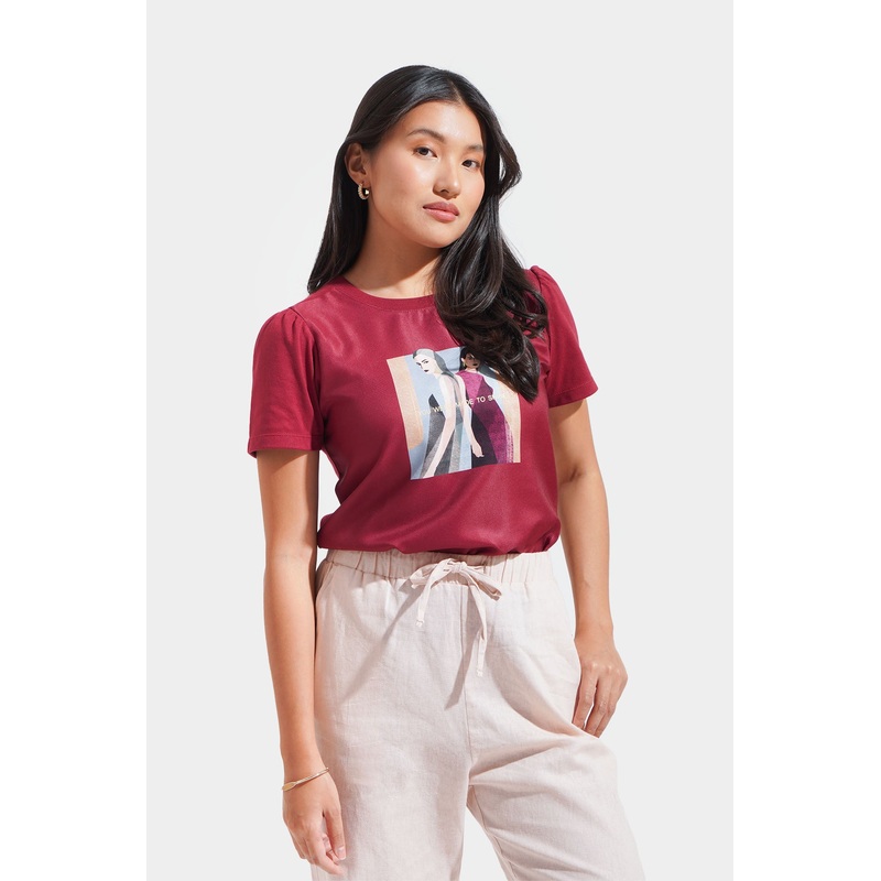 You Were Made To Shine Graphic Tee Dark Red Extra Small