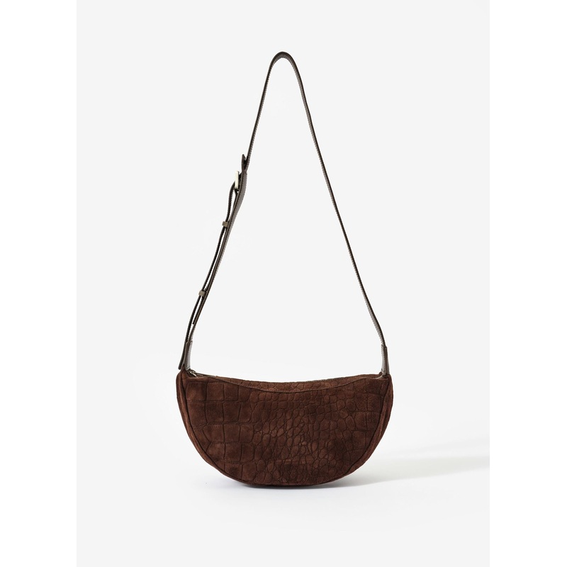 Dolly Brown Textured Suede Scoop Sling Bag ONE SIZE