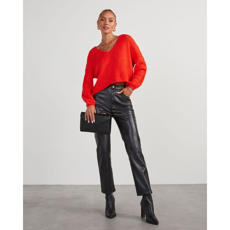 Egremont V-Neck Sweater Orange XS