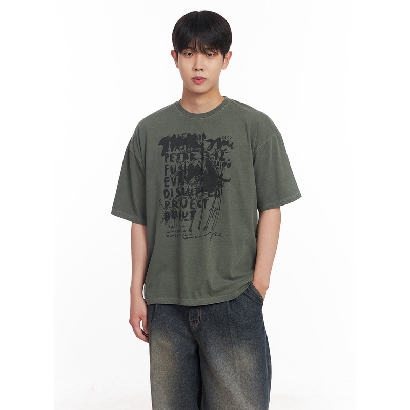 Men’s Cotton Bliss Graphic T-Shirt IY522 Dark green M/L