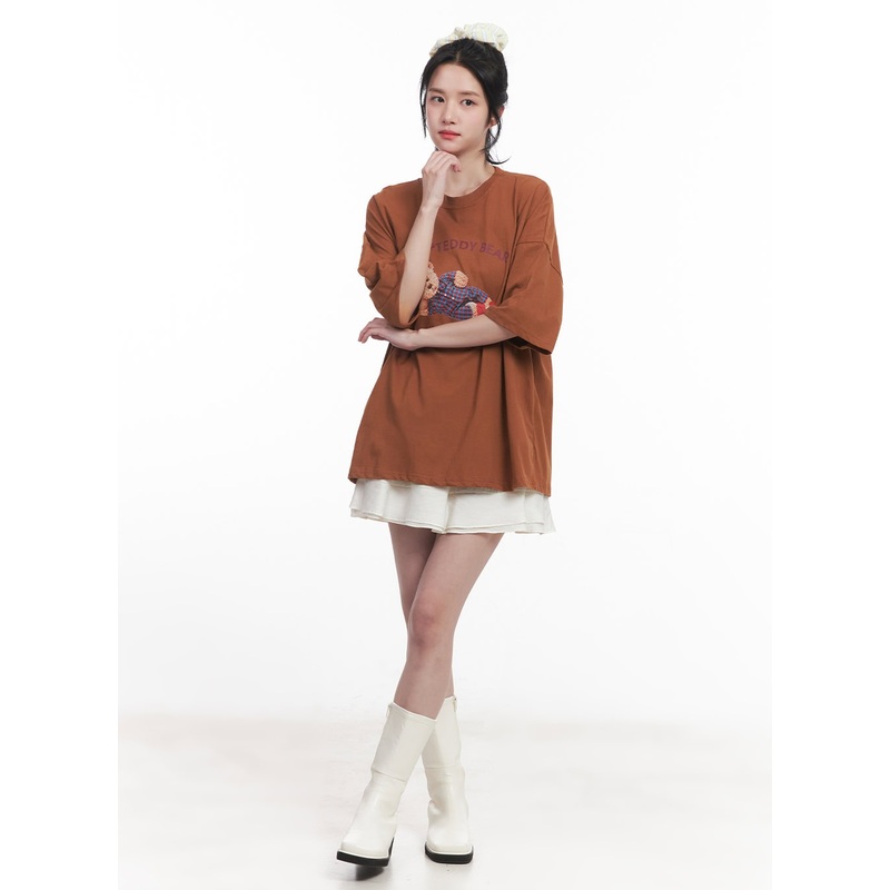 Asymmetric Frill Flair Mini Skirt CY526 White S/M