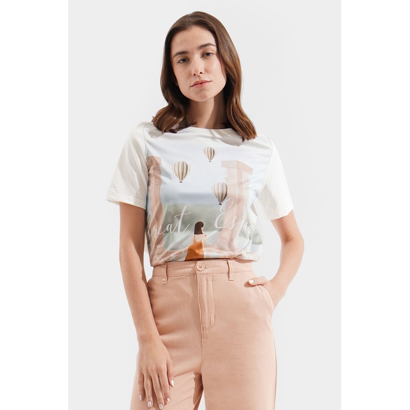 Great Escape All Over Print Graphic Tee Off White Extra Small