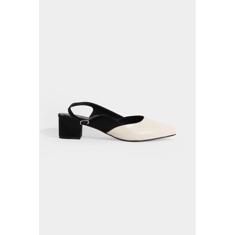 Pointed Toe Heel Mules White 5