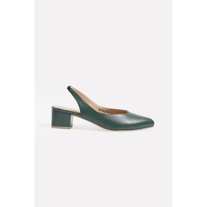 Pointed Toe Mules Dark Green 5